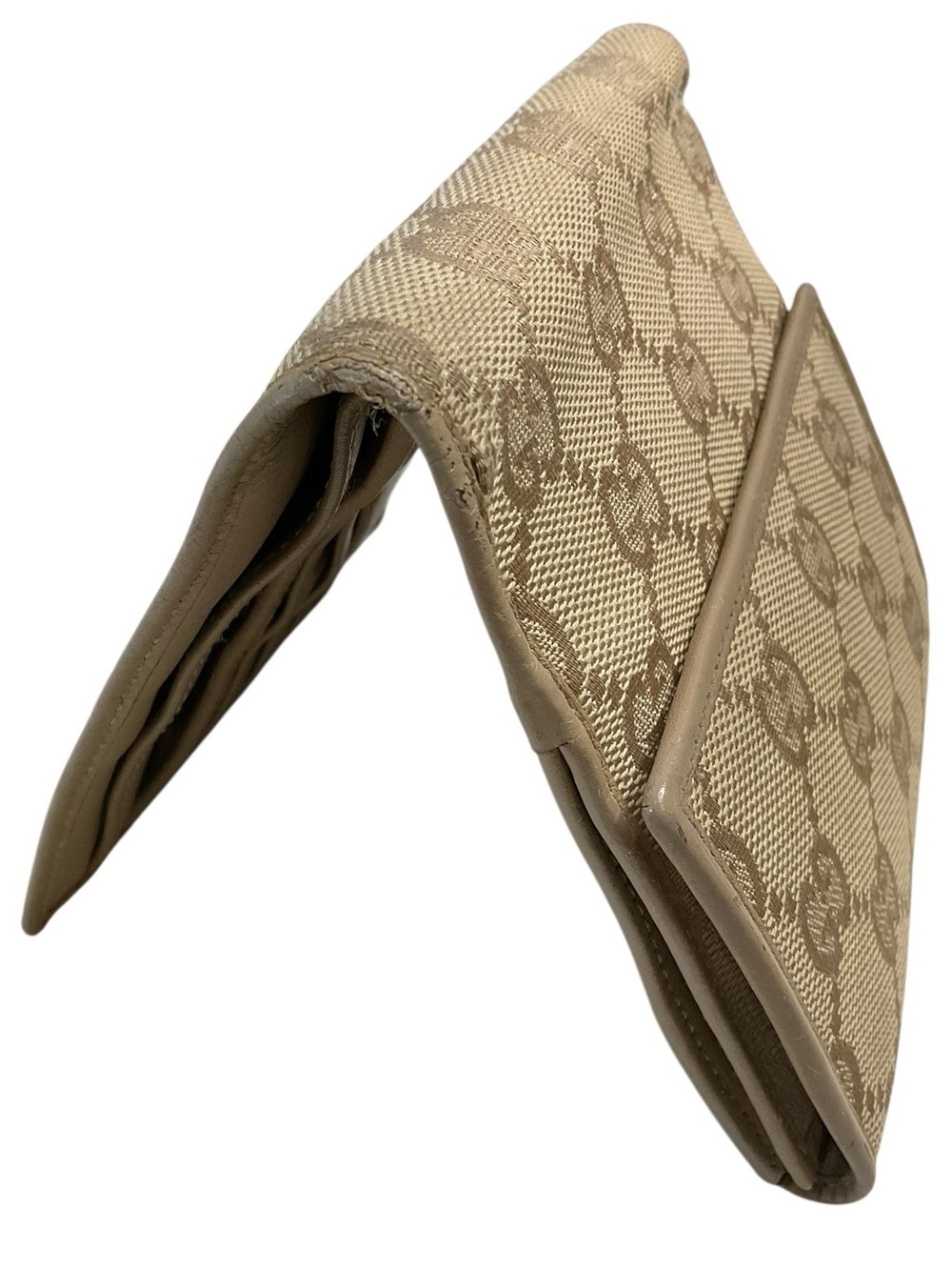 Gucci Vintage GG Canvas Tan Monogram Bifold Wallet - Picture 6 of 16